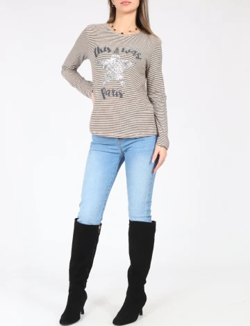 Bluza Zara, alb/negru