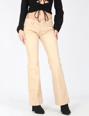 Pantaloni Zara, crem