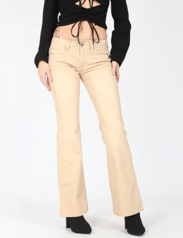 Pantaloni Zara, crem