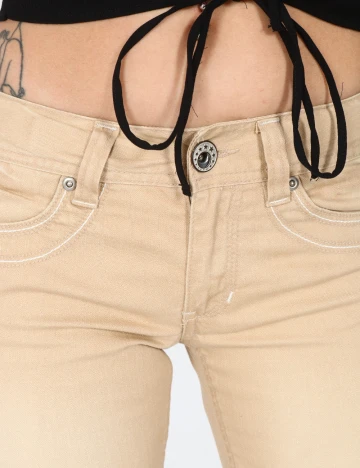 Pantaloni Zara, crem