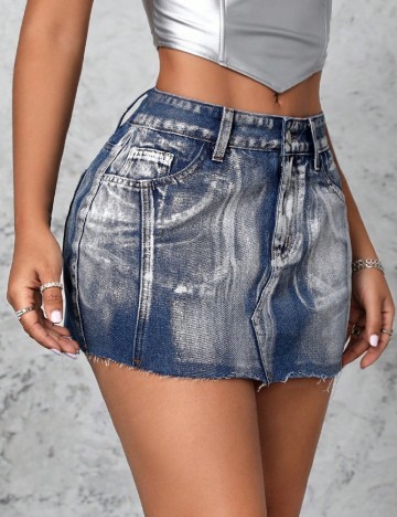 
						Fusta SHEIN, albastru