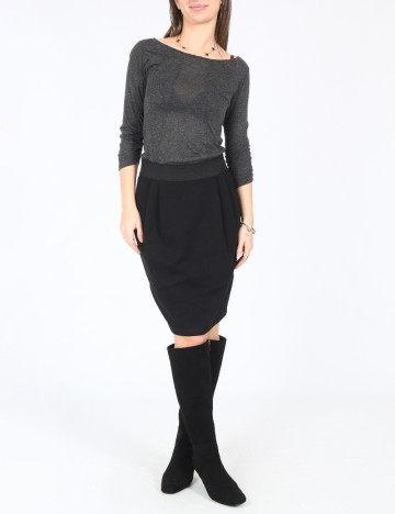 Rochie scurta Zara, gri/negru