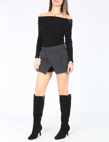 Fusta pantalon Bershka, gri inchis