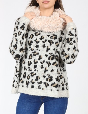 
						Esarfa circulara Bershka, crem