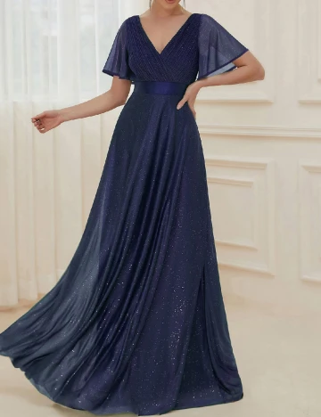 Rochie lunga Ever-Pretty, albastru