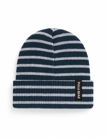 Caciula Pull&Bear, gri/alb