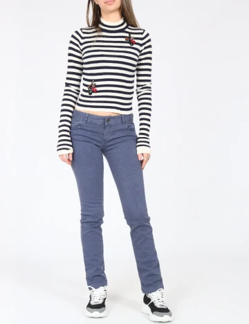 Bluza Zara, albastru/alb