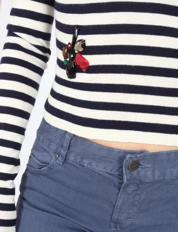 Bluza Zara, albastru/alb