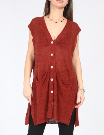 Vesta oversize Zara, caramiziu