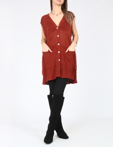 Vesta oversize Zara, caramiziu