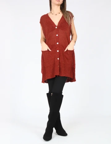 Vesta oversize Zara, caramiziu