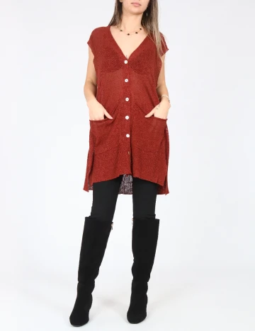 Vesta oversize Zara, caramiziu