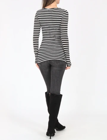 Bluza Pull&Bear, alb/negru