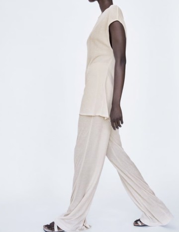 Pantaloni Zara, ecru