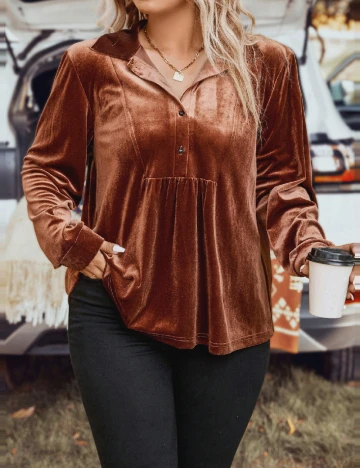 Bluza SHEIN CURVE, maro