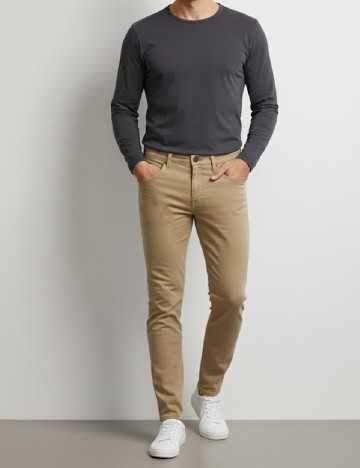 
						Pantaloni Bershka, crem