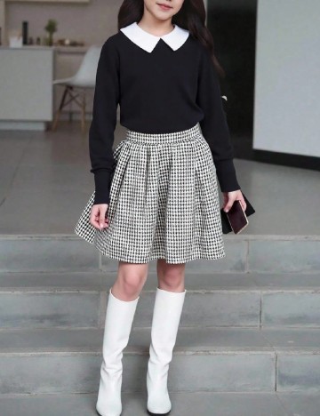 
						Compleu Shein Kids, negru/alb