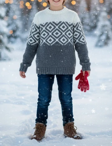 Pulover Zara, alb/gri