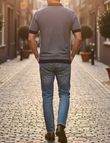 Tricou Zara, bleumarin/alb