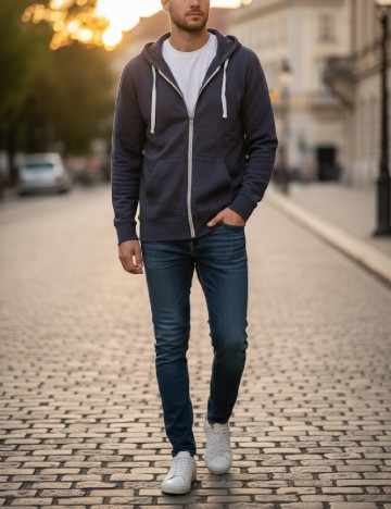 Hanorac Bershka, bleumarin