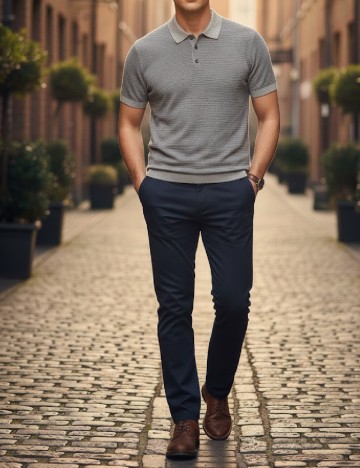 
						Tricou Zara, bleumarin/gri