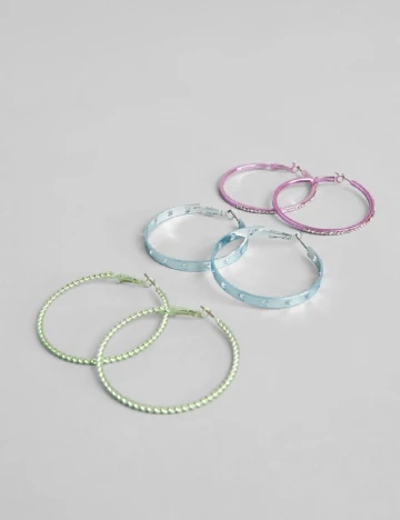 Set Cercei 3 perechi Bershka, mix culori