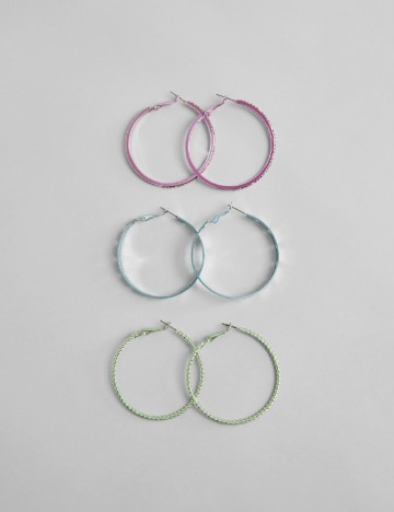 Set Cercei 3 perechi Bershka, mix culori
