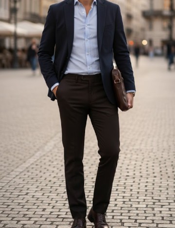 
						Pantaloni Zara, maro inchis