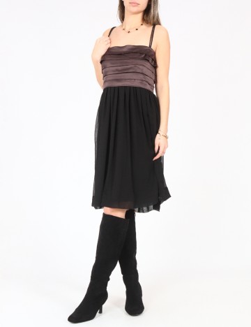 Rochie scurta Zara, negru/maro