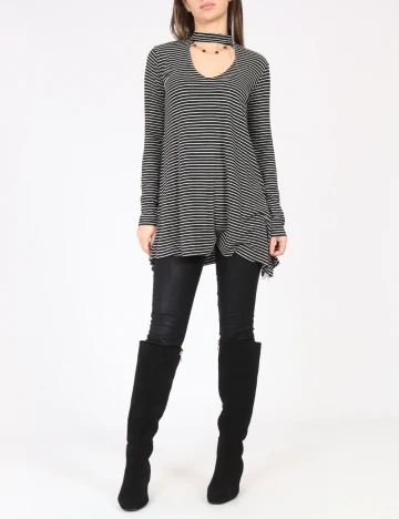 Bluza Bershka, alb/negru