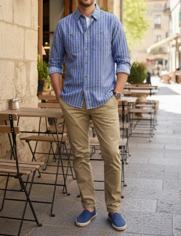 Camasa Bershka, albastru