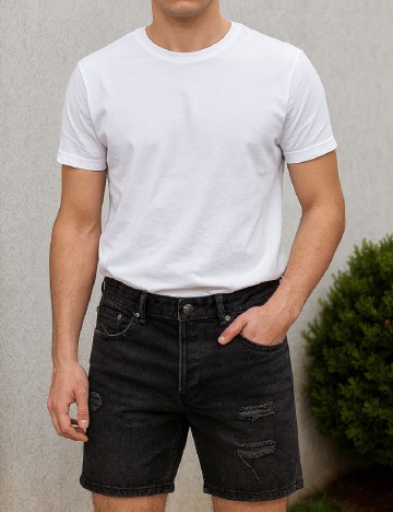 
						Pantaloni scurti Bershka, negru