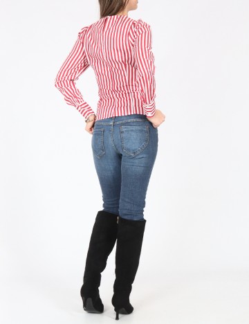 Bluza Bershka, rosu/alb