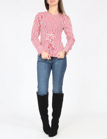 Bluza Bershka, rosu/alb