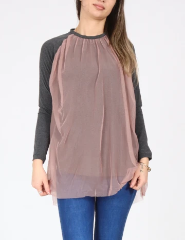 Bluza Zara, gri/roz