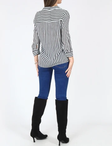 Bluza Bershka, alb/negru