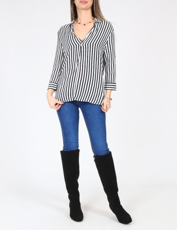 Bluza Bershka, alb/negru