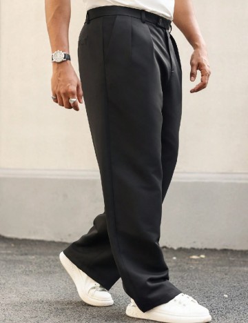 Pantaloni SHEIN Plus Size Men, negru