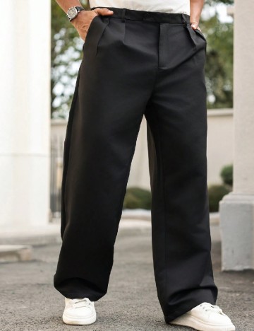 Pantaloni SHEIN Plus Size Men, negru