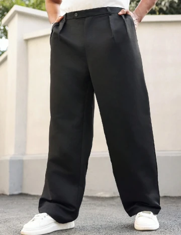Pantaloni SHEIN Plus Size Men, negru