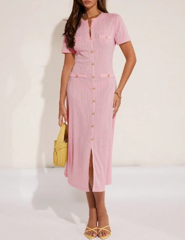 Rochie medie Cosmina, roz