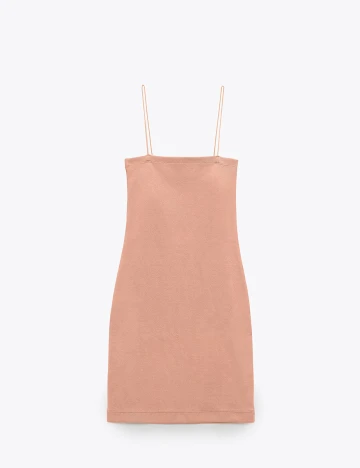 Rochie scurta Zara, roz pudra