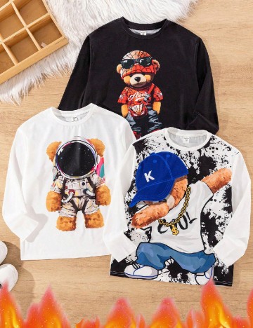 
						Set bluze 3 bucati Shein Kids, mix culori