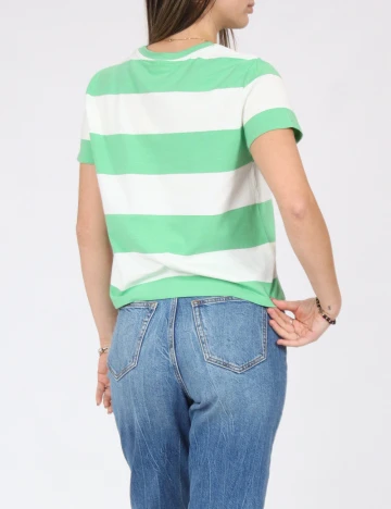 Tricou Jacqueline de Yong, verde/alb