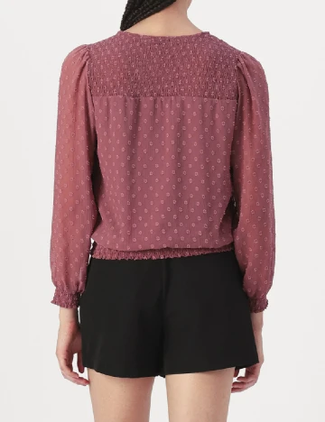 Bluza Only, roz pudra inchis