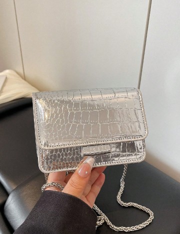 
						Geanta SHEIN, argintiu