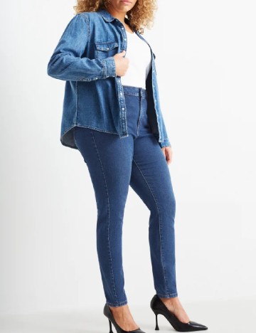 Blugi C&A Plus Size, albastru