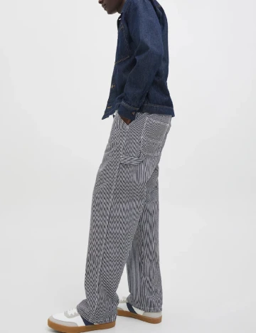 Pantaloni Jack&Jones, bleumarin/alb