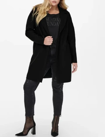 Palton Only Carmakoma, negru