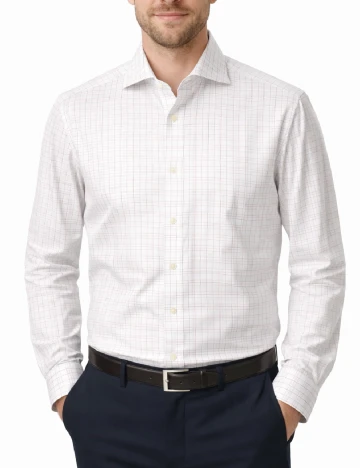 Camasa Zara, ecru/rosu